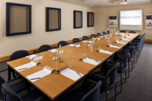 The Brunswick & Bramham meeting room, set up for a boardroom style meeting