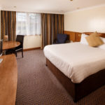Classic double bedroom at Mercure Wetherby Hotel, double bed, TV, desk