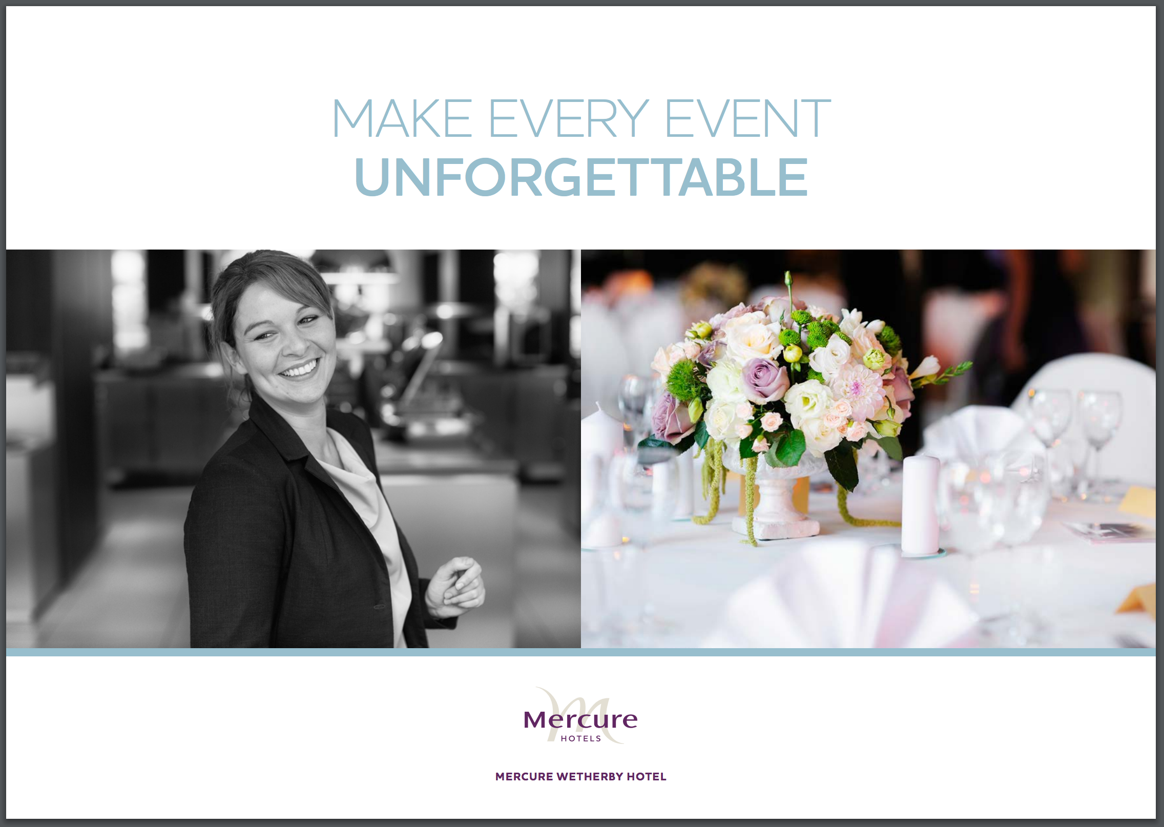 Mercure Wetherby Hotel – Events Brochure Cover